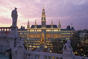 Town Hall in Vienna by night